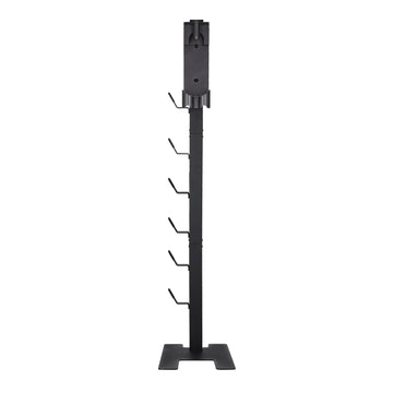 Vacuum Stand Holder, Steel Base, 6 Hooks, Black