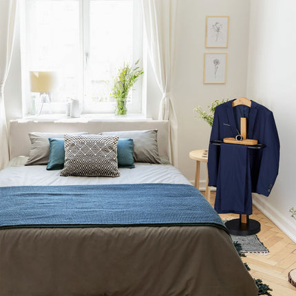 Valet Stand – Bamboo & Steel Suit Organizer
