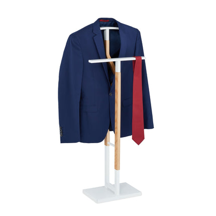 Valet stand in white and wood look