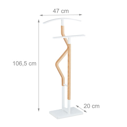 Valet stand in white and wood look