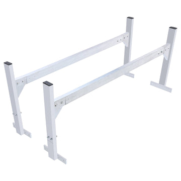 Van Roof Ladder Rack, 2-Bar Aluminum, 400 lb, Adjustable