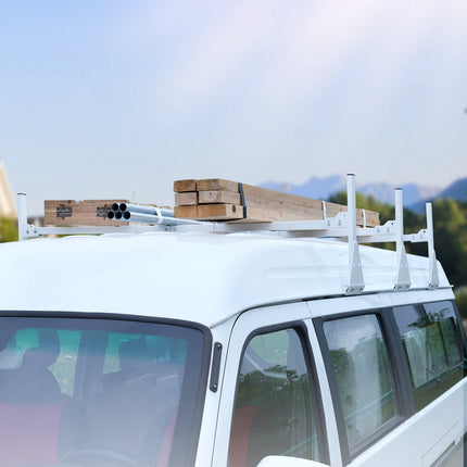 Van Roof Ladder Rack, 3-Bar Alloy Steel, 750 lb