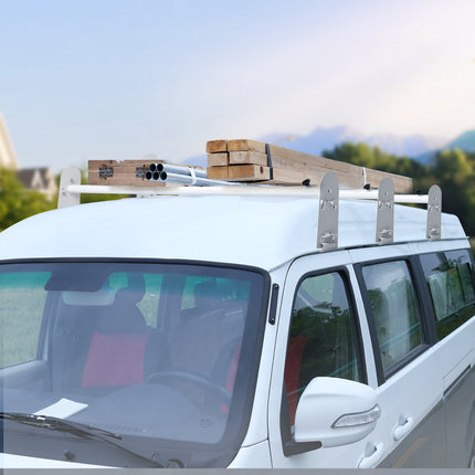 Van Roof Ladder Rack, 3-Bar Rain Gutter, 750 lb