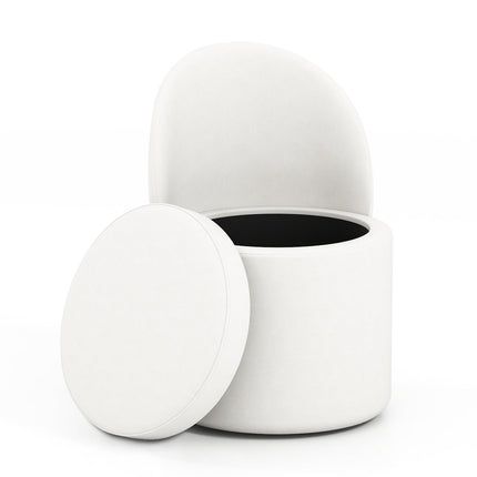 Vanity Stool with Backrest, 38L Storage Ottoman