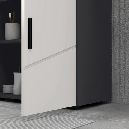 Gray bathroom base, adjustable shelf, anti-tip, 60x30x60 cm