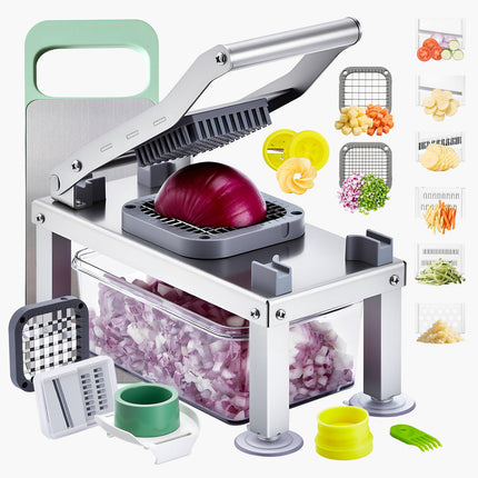 Vegetable Chopper, Mandoline Slicer, 9-Blade Container