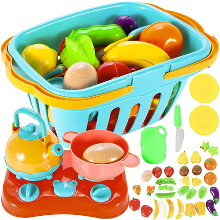 Vegetables and fruits for cutting with a basket 22877