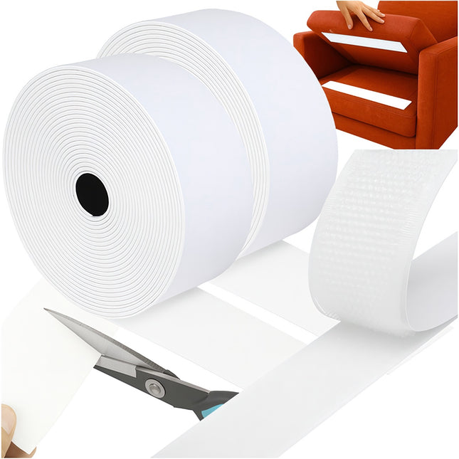 Klittenband zelfklevende tape, 5 m x 5 cm, wit