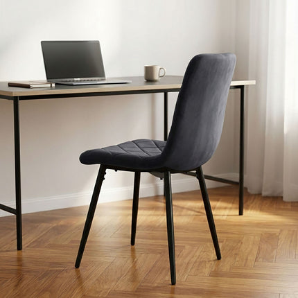 Velvet Dining Chairs, Anthracite, 4-Pack, Upholstered
