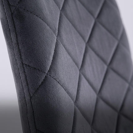 Velvet Dining Chairs, Anthracite, 4-Pack, Upholstered