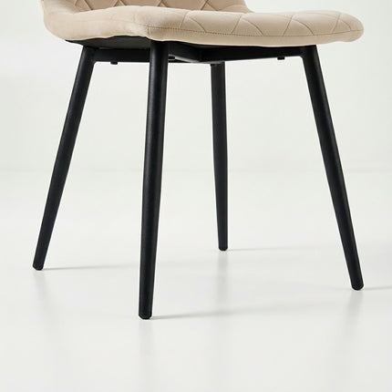 Velvet Dining Chairs, Beige, 2-Pack, Upholstered, Modern Design