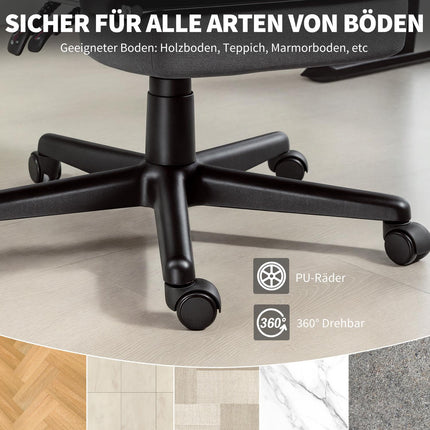 Velvet-Look Adjustable Office Chair, Rolling, Gray