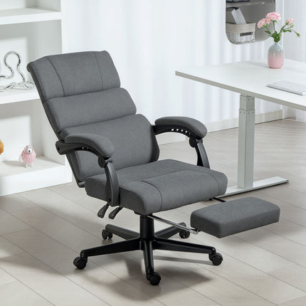 Velvet-Look Adjustable Office Chair, Rolling, Gray