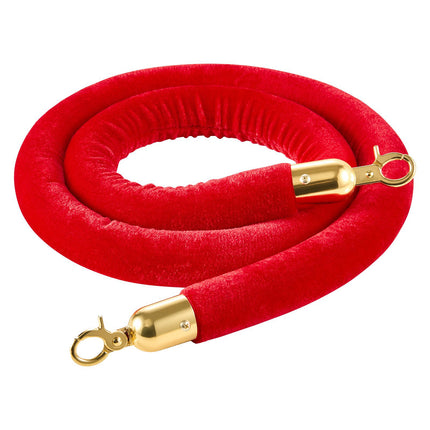 Velvet Stanchion Ropes, 4 Pack 1.5 m, Gold Hooks
