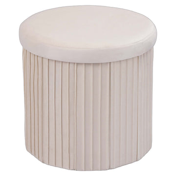 Velvet Storage Ottoman, Foldable Padded Seat