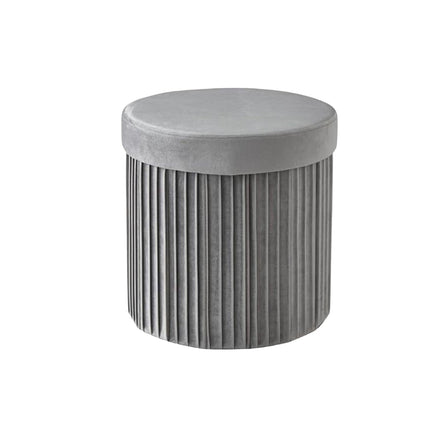 Velvet Storage Stool with Padded Seat and Compartment
