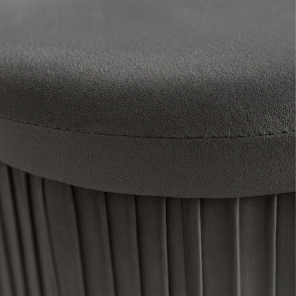 Velvet Storage Stool with Padded Seat and Compartment
