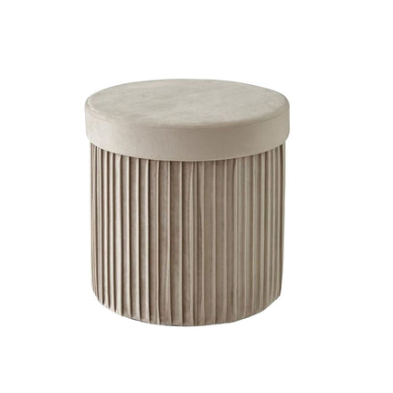 Velvet Storage Stool with Padded Seat and Large Compartment