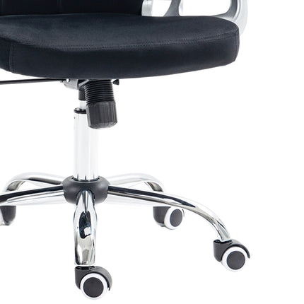 Black Velvet Office Chair – Swivel, adjustable, padded chair