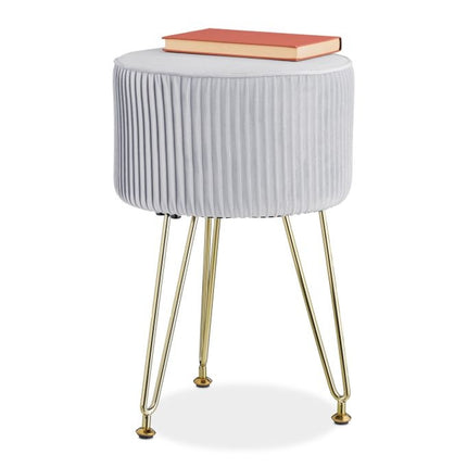 Velvet stool with gold legs