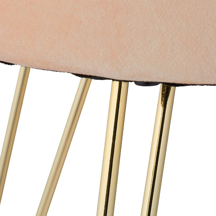 Velvet stool with gold legs