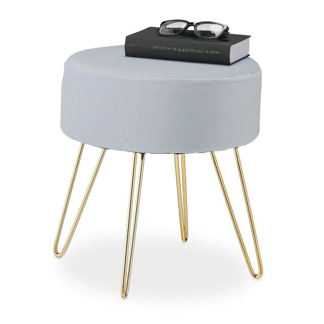 Velvet stool with gold legs