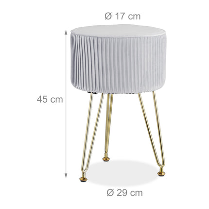 Velvet stool with gold legs