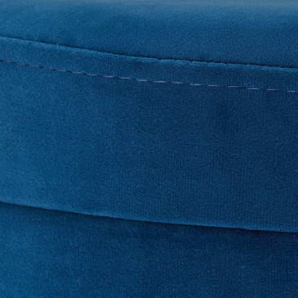 Velvet stool with storage Blue