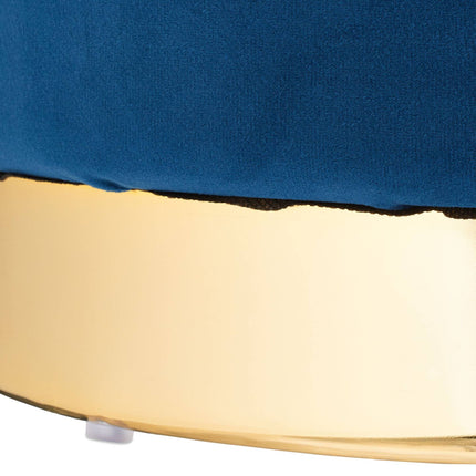 Velvet stool with storage Blue