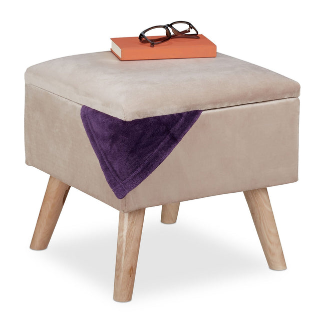 Velvet stool with storage