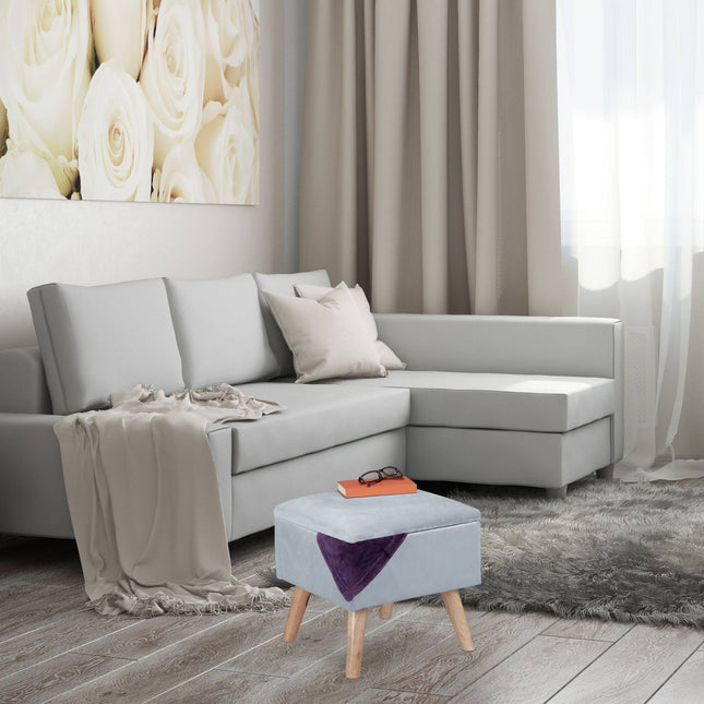 Velvet stool with storage