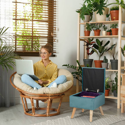 Velvet stool with storage