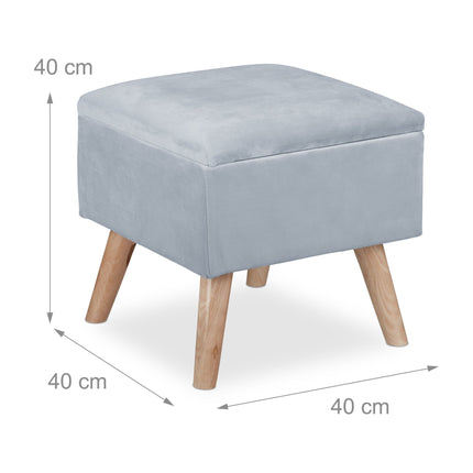 Velvet stool with storage