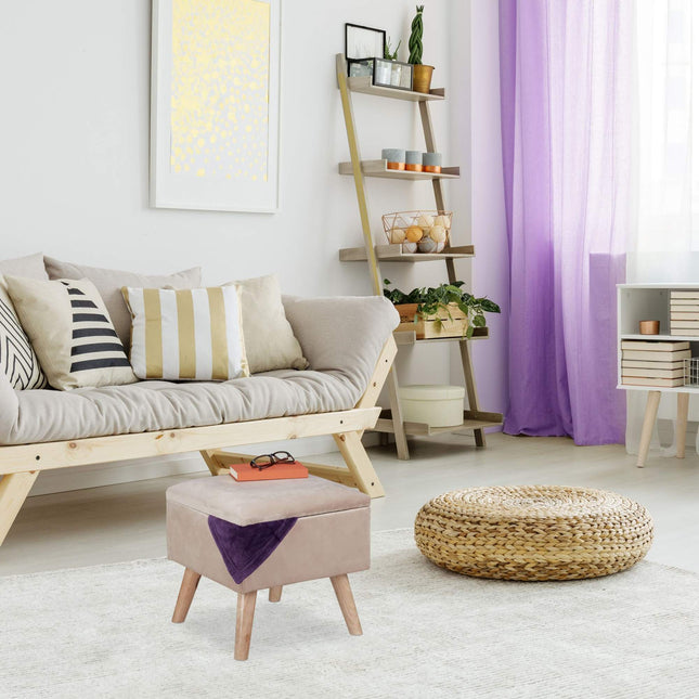 Velvet stool with storage