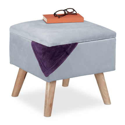 Velvet stool with storage
