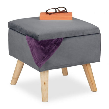 Velvet stool with storage