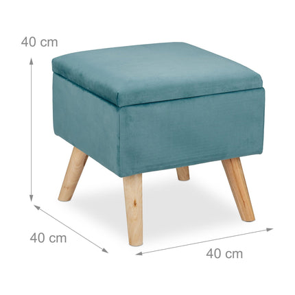 Velvet stool with storage