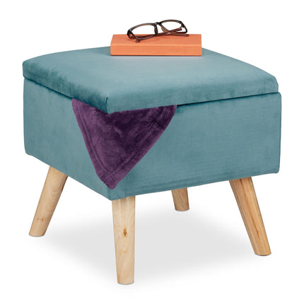 Velvet stool with storage