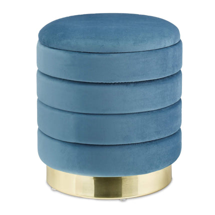 Velvet stool with storage petroleum