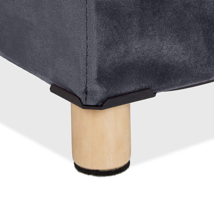 Velvet stool with tray