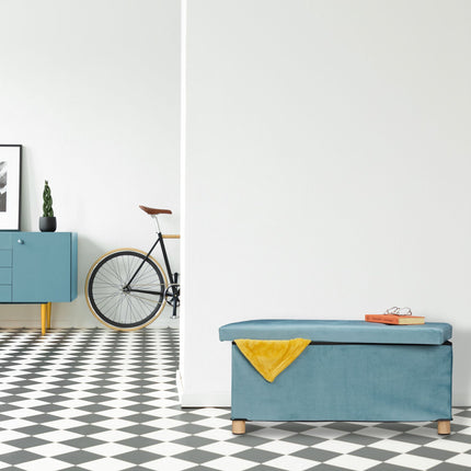 Velvet stool with tray