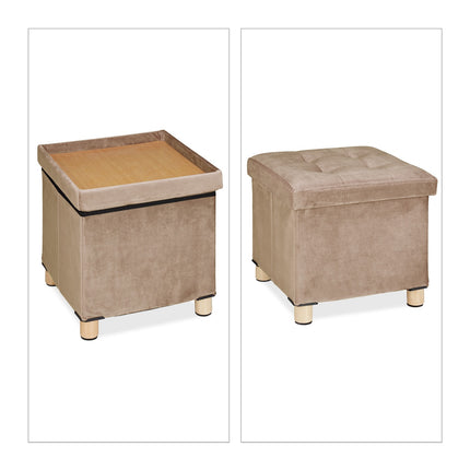 Velvet stool with tray