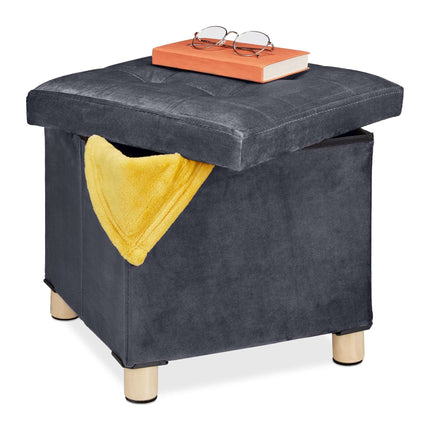 Velvet stool with tray