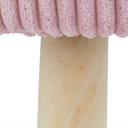 Velvet stool with wooden legs