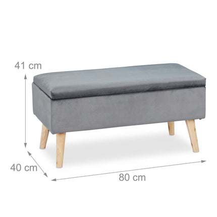 Velvet storage bench
