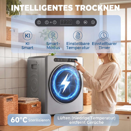 Vented Tumble Dryer 5kg, 1000W, Compact, Silver