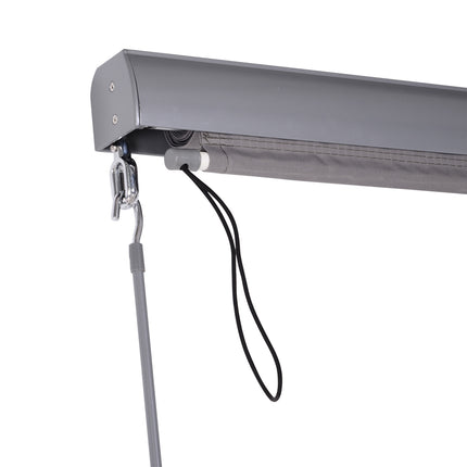 Gray vertical awning – Balcony sun protection, privacy and wind protection