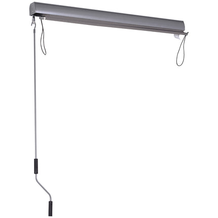Gray vertical awning – Balcony sun protection, privacy and wind protection