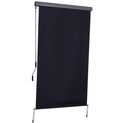 Balcony awning – Polyester aluminium, 120x200cm, wind protection