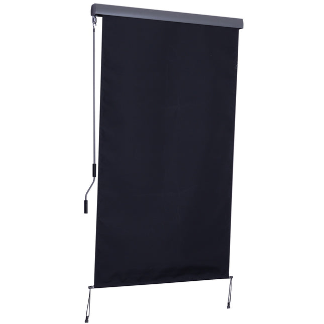 Balcony awning – Polyester aluminium, 120x200cm, wind protection
